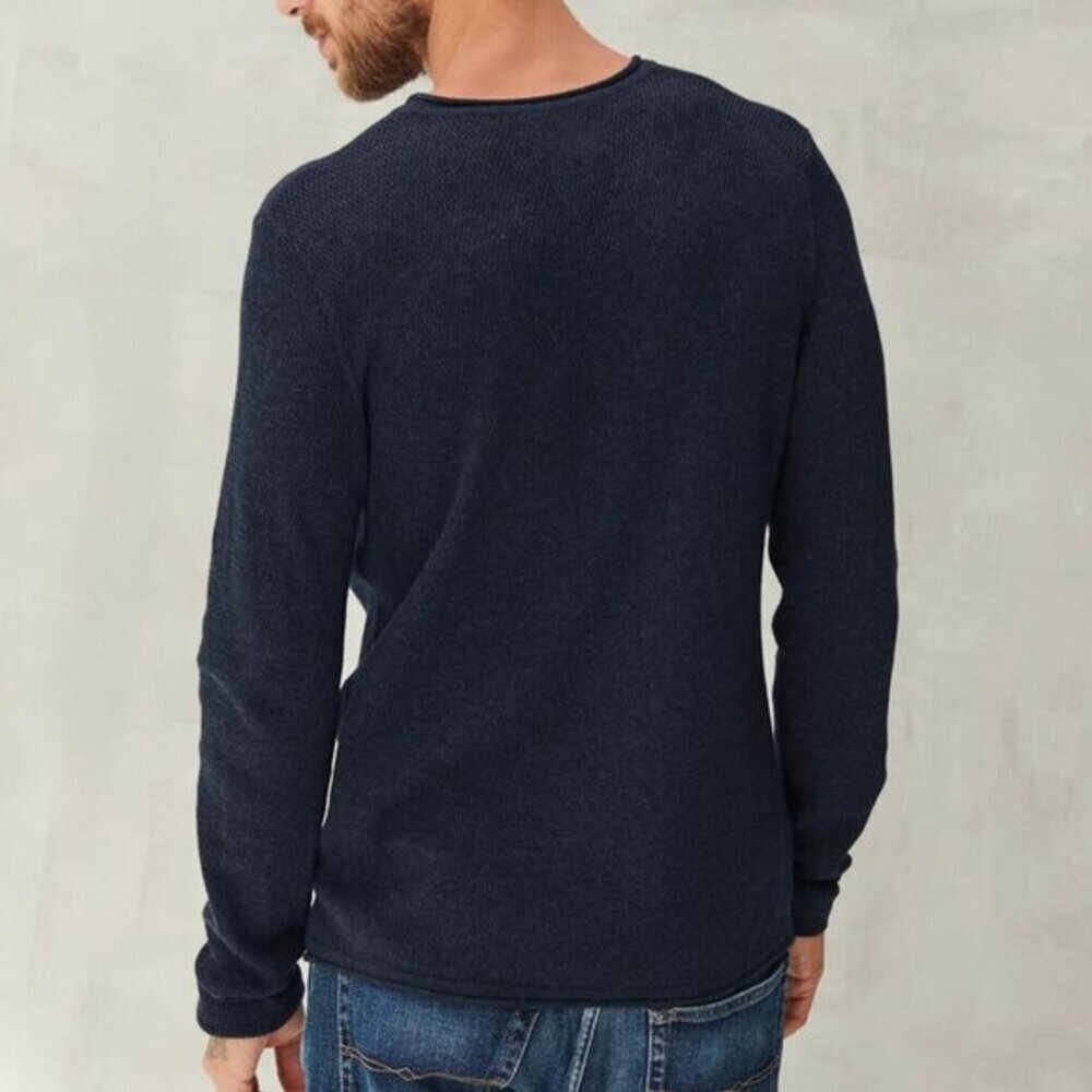 LUCKY BRAND Mens Welterweight V-Neck Sweater Navy Blue Knit Lightweight Pullover - Picture 4 of 16